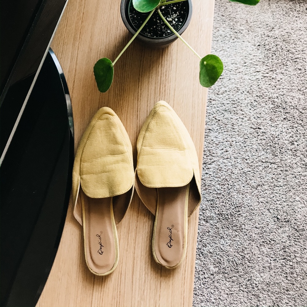 Yellow slip ons